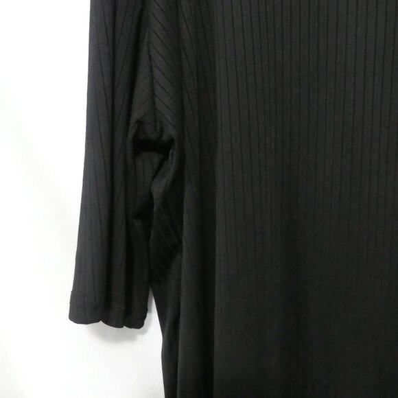 EKOUAER | XXL | Classic Black Relaxed Ribbed Short Sleeve Top - Picture 6 of 16